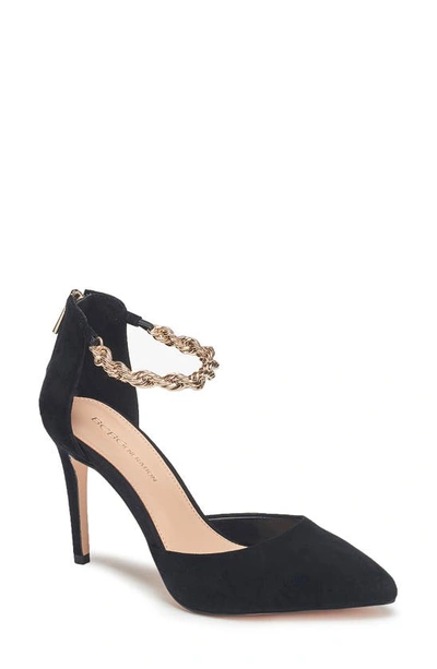 Bcbgeneration Ankle Strap Pointed Toe Pump In Black Suede