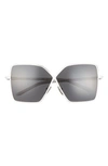 Prada 64mm Square Sunglasses In Black / White