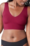 True & Co. True Body V-neck Bralette In Beet Red