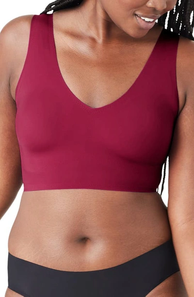 True & Co. True Body V-neck Bralette In Beet Red