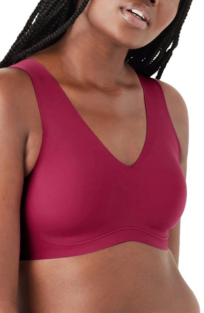 True & Co. True Body Lift V-neck Bralette In Beet Red