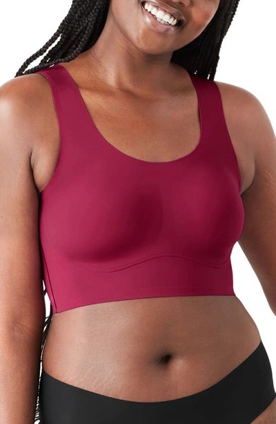 True & Co. True Body Lift + Scoop Neck Wireless Bra In Beet Red