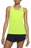 Nike Aeroswift Running Tank In Volt/ Bright Citron