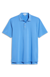 Peter Millar Jubilee Stripe Short Sleeve Performance Polo In True Blue