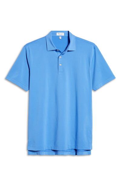 Peter Millar Jubilee Stripe Short Sleeve Performance Polo In True Blue