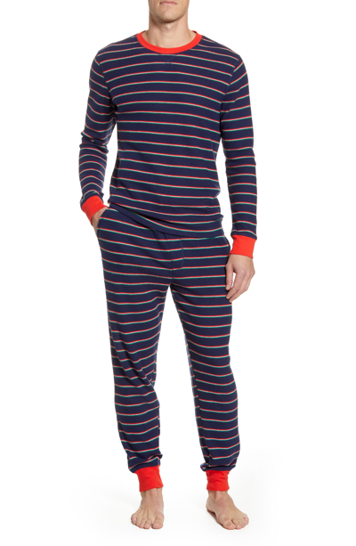 Nordstrom Men's Shop Pajamas In Navy Peacoat Slender Stripe