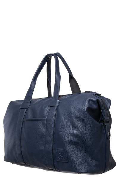 X-ray Pebbled Faux Leather Travel Duffel Bag In Navy