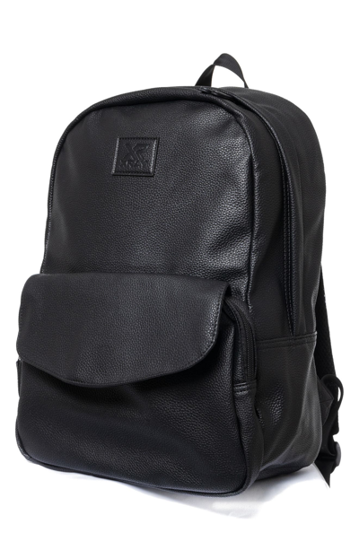 X-ray Pebbled Faux Leather Backpack In Black