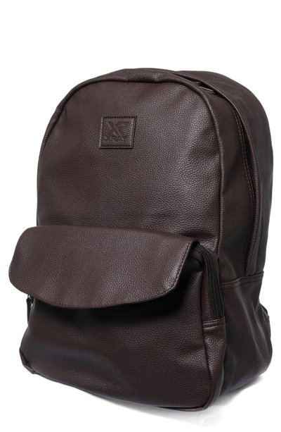 X-ray Pebbled Faux Leather Backpack In Dark Brown