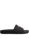 Giuseppe Zanotti Brett Signature-logo Slides In Schwarz