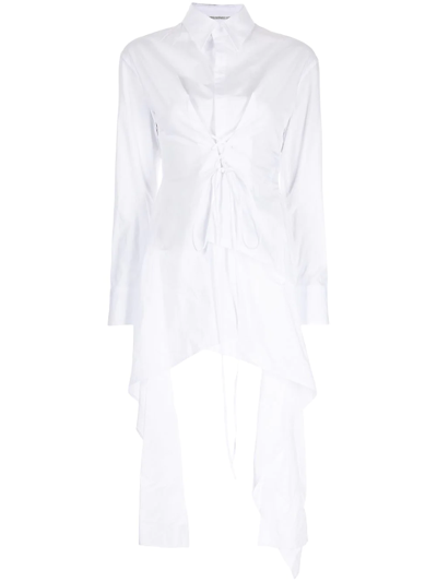 Yohji Yamamoto Layered Asymmetric Shirt In Weiss