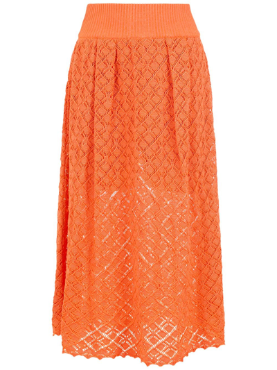 Nk Ester Argyle Crochet Skirt In Orange