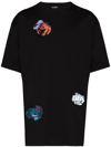 Raf Simons Print Pocket Hole Oversize Cotton T-shirt In Schwarz