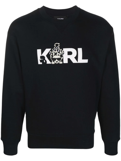 Karl Lagerfeld Ikonik Animal Organic Cotton Sweatshirt In Black