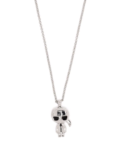 Karl Lagerfeld Ikonik Karl Necklace In Silver