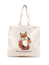 MAISON KITSUNÉ LOGO-PRINT TOTE BAG