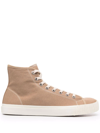 Maison Margiela Beige Canvas Tabi High-top Sneakers In Nude