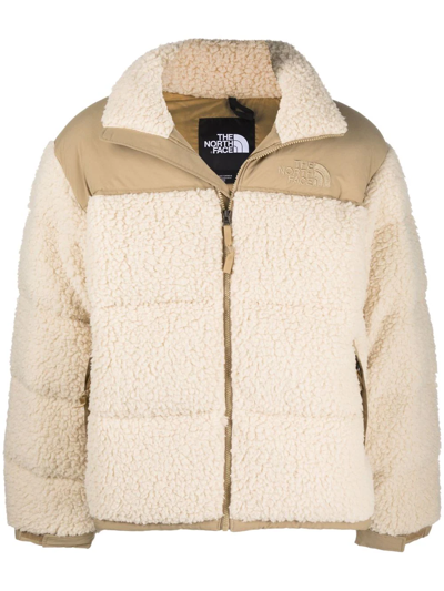The North Face Sherpa Nuptse High-neck Puffer Jacket In Nude