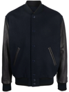 Golden Goose Aleandro Bomber Jacket With Leather Sleeves In Blau