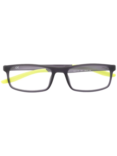 Nike Swoosh-logo Square-frame Eyeglasses In Grau