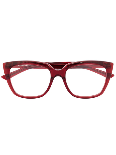 Balenciaga Transparent Cat-eye Eyeglasses In Rot