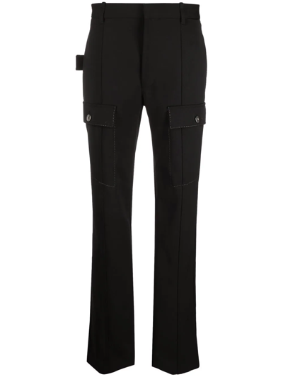 Bottega Veneta High-waist Cargo Trousers In Black  