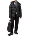 Ten C Oversized Down Jacket With Hood In Black