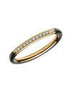 IPPOLITA WOMEN'S STARDUST 18K YELLOW GOLD, DIAMOND & BLACK CERAMIC RING,400013002027