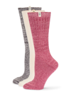 Ugg 3-pack Rib-knit Slouchy Crew Socks In Nightfall Sangria Red White