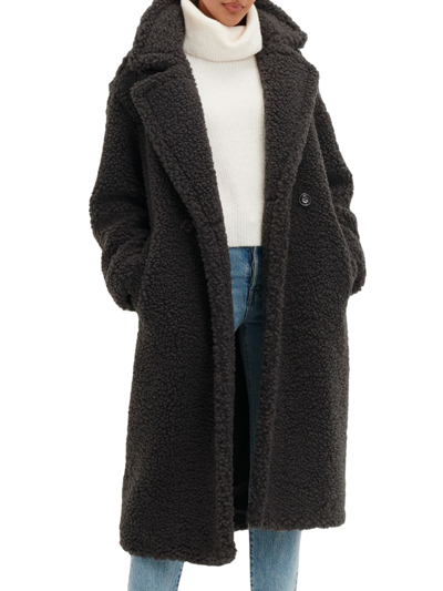 Ugg Gertrude Long Teddy Coat Ink Black