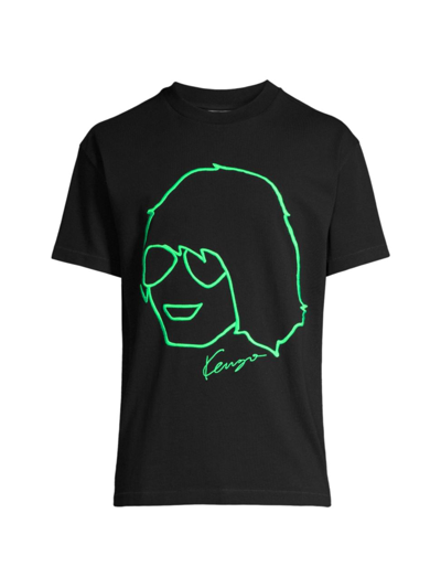 Kenzo Black T-shirt With Contrasting Print