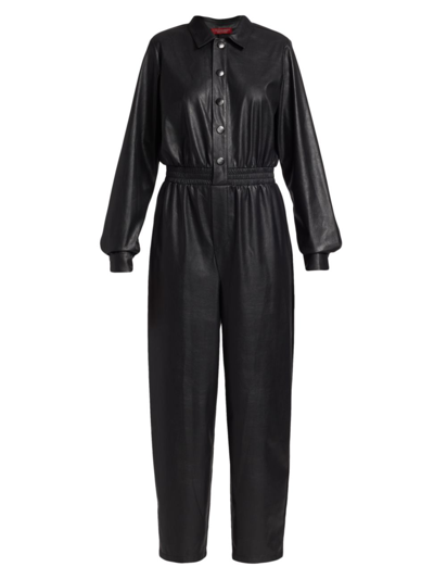 N:philanthropy Fausto Faux Leather Jumpsuit In Black