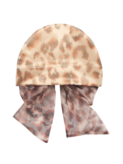 Eugenia Kim Gigi Leopard-print Headscarf In Camel/ivory/tan