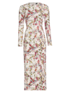 BRANDON MAXWELL WOMEN'S FLORAL & LEOPARD JERSEY DRESS,400015357094