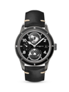 MONTBLANC WOMEN'S 1858 GEOSPHERE STAINLESS STEEL & LEATHER STRAP WATCH,400015469064