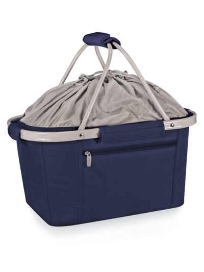 Picnic Time Metro Basket Collapsible Cooler Tote In Navy Blue