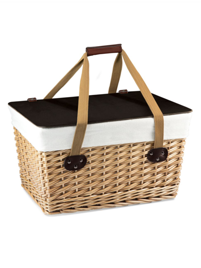 Picnic Time Canasta Wicker Picnic Basket In Brown