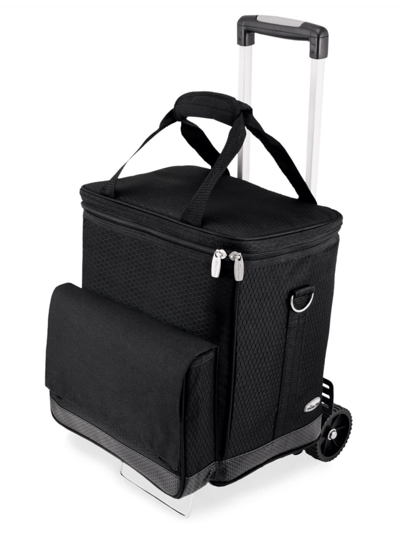 Picnic Time Cellar Wine Tote Cooler With Trolley In Black