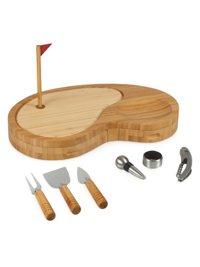 Picnic Time Cheese Boards Sand Trap Golf 8-piece Cheese Board & Tools Set In Bamboo