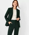 Ann Taylor The Petite Two Button Blazer In Double Knit In Deep Leaf Green