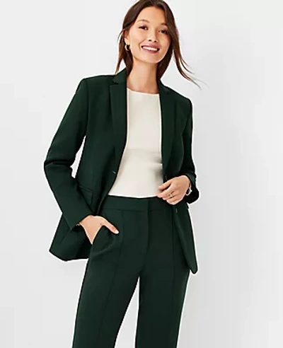 Ann Taylor The Petite Two Button Blazer In Double Knit In Deep Leaf Green