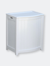 OCEANSTAR OCEANSTAR OCEANSTAR WHITE FINISHED BOWED FRONT LAUNDRY WOOD HAMPER WITH INTERIOR BAG BHP0106W
