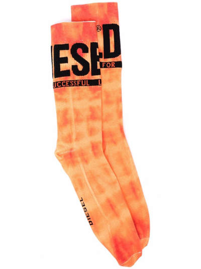 Diesel Successful Three-pack Socks In Orange