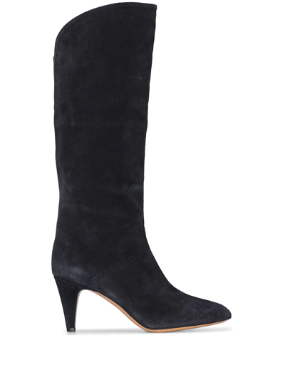Isabel Marant Lalys 80mm Suede Boots In Black