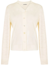 Jil Sander Sheer Panel Cardigan In Neutrals