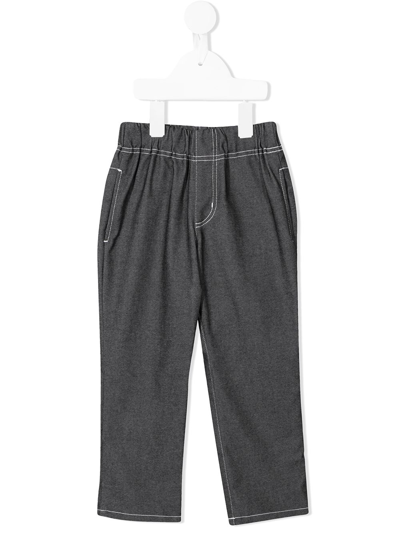 Familiar Kids' Elasticated Straight-leg Trousers In Grey