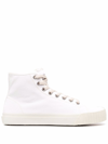 Maison Margiela Mm22 Solid Color Cotton High-top Sneakers In White