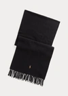Polo Ralph Lauren Fringe Virgin Wool Scarf In Aged Wine Heather