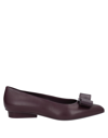 Ferragamo Ballet Flats In Purple
