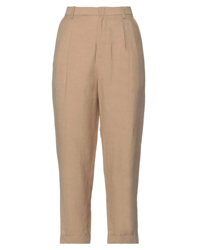 Merci .., Woman Pants Sand Size 8 Viscose, Rayon, Linen In Beige